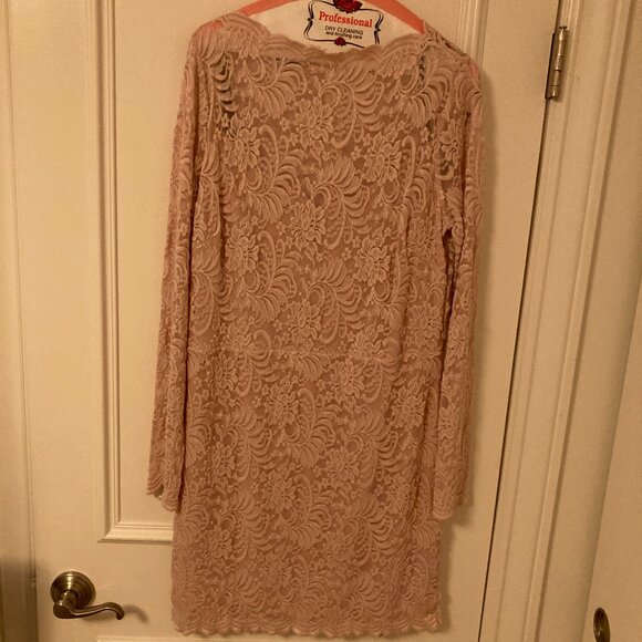 Bebe blush lace long sleeve dress XL - Picture 14 of 16